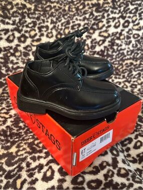 Deer Stags Black Lace-Up Dress Shoes Boys 6T